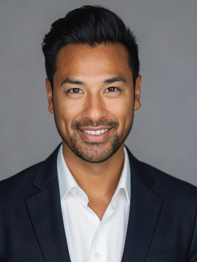 AI-generated sample — corporate headshot