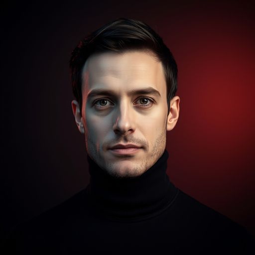 AI-generated sample — creative headshot