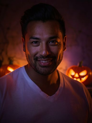 After — AI Halloween portrait from Theme Pack