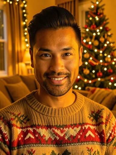 AI-generated sample — Holiday themed portrait